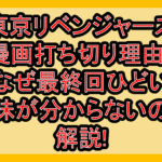 東京リベンジャーズ漫画打ち切り理由?なぜ最終回ひどい･意味が分からないのか解説!