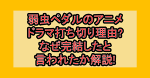 弱虫ペダルのアニメ･ドラマ打ち切り理由?なぜ完結したと言われたか解説!