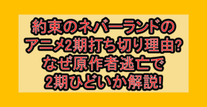 約束のネバーランドのアニメ2期打ち切り理由?なぜ原作者逃亡で2期ひどいか解説!