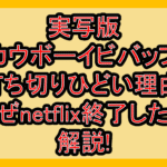 実写版カウボーイビバップ打ち切りひどい理由!なぜnetflix終了したか解説!