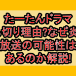たーたんドラマ打ち切り理由?なぜ炎上?放送の可能性はあるのか解説!