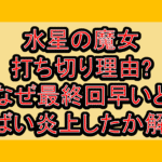 水星の魔女打ち切り理由?なぜ最終回早いとやばい炎上したか解説!