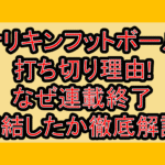 ナリキンフットボール打ち切り理由!なぜ連載終了･完結したか徹底解説!