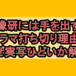 映像研には手を出すなドラマ打ち切り理由?なぜ実写ひどいか解説!