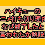 ハイキューのアニメ打ち切り理由?なぜ終了したと言われたか解説!
