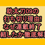 助太刀09の打ち切り理由!なぜ連載終了･完結したか徹底解説!