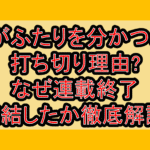 死がふたりを分かつとも打ち切り理由?なぜ連載終了･完結したか徹底解説!