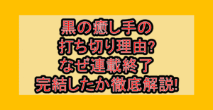 黒の癒し手の打ち切り理由?なぜ連載終了･完結したか徹底解説!