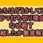 私たちはどうかしているドラマ打ち切り理由?なぜ終了･完結したか徹底解説!