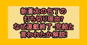 新蒼太の包丁の打ち切り理由?なぜ連載終了･完結と言われたか解説!