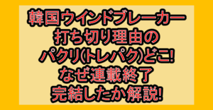 韓国ウインドブレーカー打ち切り理由のパクリ(トレパク)どこ!なぜ連載終了･完結したか解説!