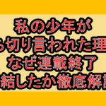 私の少年が打ち切り言われた理由?なぜ連載終了･完結したか徹底解説!