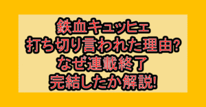 鉄血キュッヒェ打ち切り言われた理由?なぜ連載終了･完結したか解説!