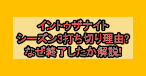 イントゥザナイトシーズン3打ち切り理由?なぜ終了したか徹底解説!