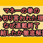 マネーの拳の打ち切り言われた理由?なぜ連載終了･完結したか徹底解説!