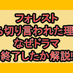 フォレスト打ち切り言われた理由?なぜドラマ終了したか解説!