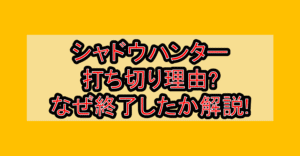 シャドウハンター打ち切り理由?なぜ終了したか徹底解説!