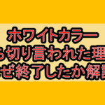 ホワイトカラー打ち切り言われた理由?なぜ終了したか徹底解説!