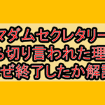 マダムセクレタリー打ち切り言われた理由?なぜ終了したか徹底解説!