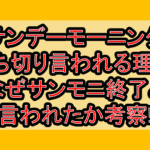 サンデーモーニング打ち切り言われる理由!なぜサンモニ終了と言われたか考察!
