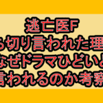 逃亡医F打ち切り言われた理由?なぜドラマひどいと言われるのか考察!