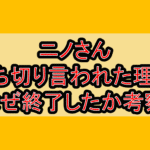 ニノさん打ち切り言われた理由!なぜ終了したか考察!