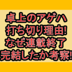 卓上のアゲハ打ち切り理由!なぜ連載終了･完結したか考察!