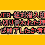 DIVER-組対潜入班が打ち切り言われた理由?なぜ終了したか考察!
