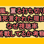 風、薫る打ち切り･爆死言われた理由?なぜ視聴率苦戦してるか考察!