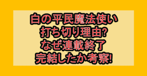 白の平民魔法使い打ち切り理由?なぜ連載終了・完結したか考察!