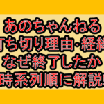 あのちゃんねる打ち切り理由･経緯!なぜ終了したか時系列順に解説!