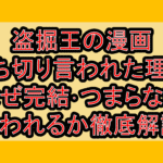 盗掘王の漫画打ち切り言われた理由!なぜ完結･つまらない言われるか徹底解説!
