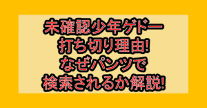 未確認少年ゲドー打ち切り理由!なぜパンツで検索されるか解説!