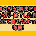 有吉の壁が視聴率低下で打ち切り･終了した理由!なぜ立て直せなかったか考察!