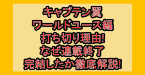 キャプテン翼ワールドユース編打ち切り理由!なぜ連載終了･完結したか徹底解説!