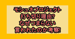 モシュネプロジェクト打ち切り理由?なぜつまらない言われたのか考察!