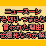 ニュースーン打ち切り･つまらない言われた理由!なぜ爆死なのか徹底解説!