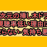一次元の挿し木ドラマ視聴率低い理由はつまらない･気持ち悪い?なぜ打ち切り心配されたの?