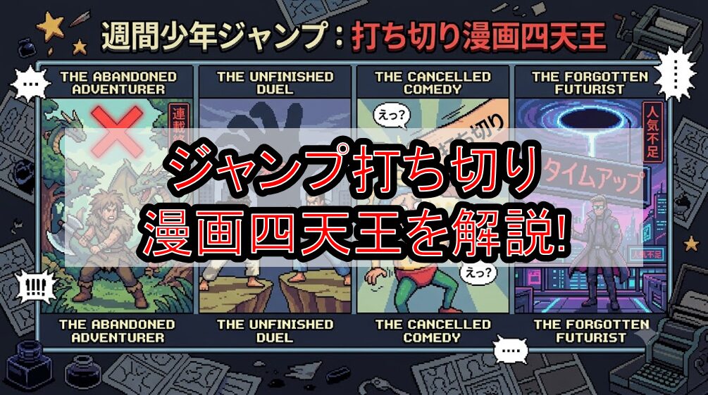 ジャンプ打ち切り漫画四天王を解説!なぜ連載終了･完結したか理由を解説!