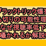ブラックトリック爆死･打ち切りの可能性理由?なぜ視聴率低下囁かれるか解説!