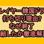 プレイヤー韓国ドラマ打ち切り理由?なぜ終了･完結したか徹底解説!