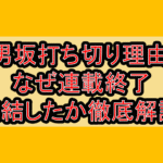 男坂打ち切り理由!なぜ連載終了･完結したか徹底解説!