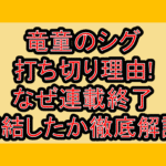 竜童のシグ打ち切り理由!なぜ連載終了･完結したか徹底解説!