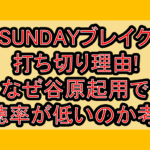 SUNDAYブレイク打ち切り理由!なぜ谷原起用で視聴率が低いのか考察!